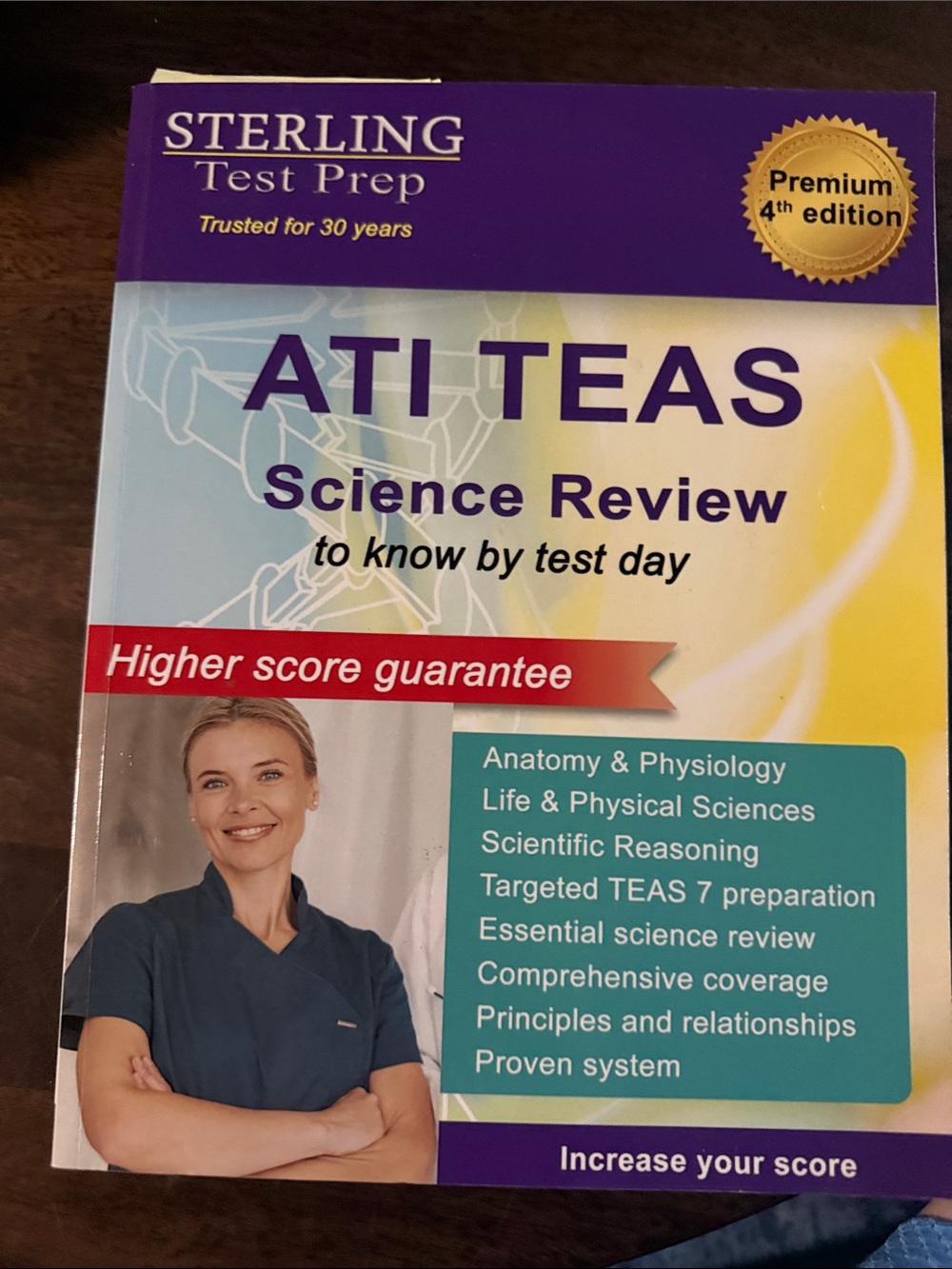 ATI TEAS Science Review Book - Purple/Blue Cover